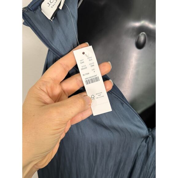 J. Crew Satin Halter Cut-Out Midi Dress Blue Timeless Romantic, 4 NWT - Picture 9 of 13